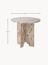Stolik pomocniczy z marmuru Jasmia, Marmur, Beżowy, marmurowy, Ø 46 x W 42 cm