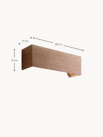 LED-Wandleuchte Badia aus Holz, Lampenschirm: Eichenholz, Eichenholz, B 38 x H 12 cm