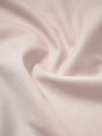 Housse de couette en satin de coton à motif grue Yuma, Rose, larg. 200 x long. 200 cm