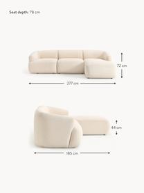 Modulares Bouclé-Ecksofa Sofia (3-Sitzer), Bezug: Bouclé (100 % Polyester) , Gestell: Fichtenholz, Spanplatte, , Bouclé Hellbeige, B 277 x T 185 cm, Eckteil rechts