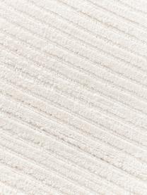 Flauschiger Hochflor-Läufer Wes mit Hoch-Tief-Struktur, handgewebt, 100 % Polyester, GRS-zertifiziert, Cremeweiss, B 80 x L 200 cm