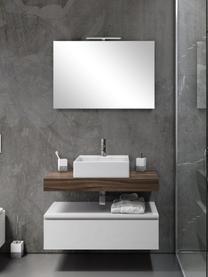 Set lavabo Yoka 5 pz, Superficie dello specchio: vetro a specchio, Lampada: alluminio, rivestito, Bianco, effetto legno di noce, Set in varie misure