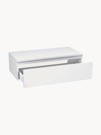 Set lavabo Yoka, 5 pzas., Tablero: fibra de densidad media (, Espejo: vidrio, Parte trasera: plástico ABS, Lámpara: aluminio recubierto, Blanco, aspecto de madera de nogal, Set de diferentes tamaños