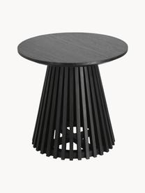 Table d'appoint noire en bois massif Jeanette, Bois de Mindi, massif, Noir, Ø 50 x haut. 48 cm