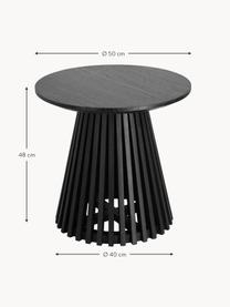 Table d'appoint noire en bois massif Jeanette, Bois de Mindi, massif, Noir, Ø 50 x haut. 48 cm