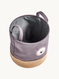 Opbergmand Hase, Polyester, jute, Aubergine, beige, meerkleurig, Ø 30 x H 29 cm