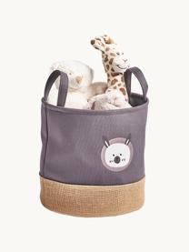 Panier de rangement enfant Hase, Polyester, jute, Aubergine, beige, multicolore, Ø 30 x haut. 29 cm