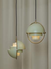 Verstelbare hanglamp Multi-Lite, Lamp: gepoedercoat aluminium, Lichtgroen mat, goudkleurig glanzend, Ø 23 x H 28 cm