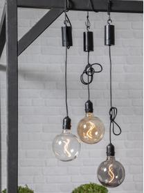 Mobiel hanglamp Bowl met tijdschakelaar, Lampenkap: glas, Fitting: kunststof, Transparant, zwart, B 13 cm x H 18 cm