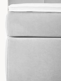 Lit à sommier tapissier Oberon, Tissu gris clair, larg. 140 x long. 200 cm, indice de fermeté 2