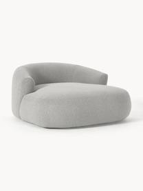 Sillón lounge grande en tejido bouclé Sofia, Tapizado: tejido bouclé (100% polié, Estructura: madera de abeto, tablero , Patas: plástico Este producto es, Bouclé gris claro, An 145 x F 144 cm