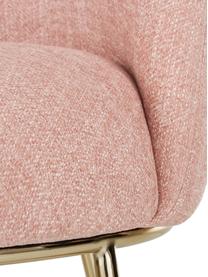 Fauteuil Kylie in roze, Bekleding: polyester, Frame: metaal, multiplex, Poten: gecoat metaal, Geweven stof oudroze, B 77 x D 72 cm