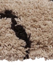 Ręcznie tuftowany chodnik z długim włosiem Davin, Taupe, czarny, S 80 x D 250 cm