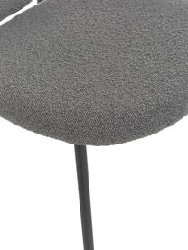Bouclé gestoffeerde stoelen Ulrica in grijs, 2 stuks, Bekleding: 100% polyester, Poten: gepoedercoat metaalkleuri, Grijs, B 47 x H 61 cm