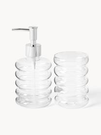 Accessoires de salle de bain soufflés bouche Bubbly, 2 élém., Transparent, Lot de différentes tailles