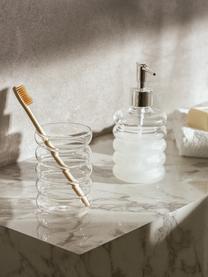 Set de accesorios de baño de vidrio soplado artesanalmente Bubbly, 2 uds., Transparente, Set de diferentes tamaños