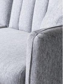 Sofa rozkładana Aqua (3-osobowa), Tapicerka: len, Stelaż: drewno rogowe, metal, Nogi: drewno naturalne, Jasny szary, S 202 x G 85 cm