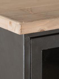 Vitrina de madera de abeto Elsa, Estructura: metal, Marrón, negro, An 84 x Al 122 cm