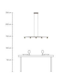 Große LED-Pendelleuchte Delano, Baldachin: Aluminium, Silberfarben, matt, 118 x 6 cm