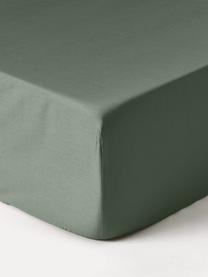 Drap-housse en satin de coton pour surmatelas Premium, Vert foncé, larg. 90 x long. 200 cm, haut. 15 cm