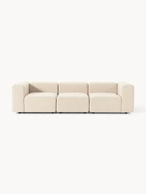 Modulares Bouclé-Sofa Lena (4-Sitzer), Bezug: Bouclé (93 % Polyester, 6, Gestell: Buchenholz, Spanplatte, H, Füße: Kunststoff, Bouclé Hellbeige, B 287 x T 106 cm