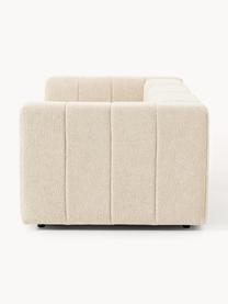 Divano componibile 4 posti in bouclé Lena, Rivestimento: bouclé (93% poliestere, 6, Struttura: legno di faggio, truciola, Piedini: plastica, Bouclé beige chiaro, Larg. 287 x Prof. 106 cm