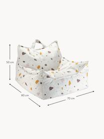 Handgefertigter Kinder-Sitzsack Sugar aus Bouclé, Bouclé Weiß, Terrazzo-Optik, B 70 x T 80 cm