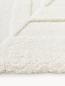 Flauschiger Hochflor-Teppich Zion mit erhabener Hoch-Tief-Struktur, Flor: Mikrofaser (100 % recycel, Cremeweiss, B 200 x L 300 cm (Grösse L)