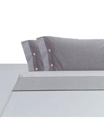 Set lenzuola in raso di cotone Charme, Grigio chiaro, grigio, 250 x 290 cm + 2 federe 50 x 80 cm x lenzuola 180 x 200 cm