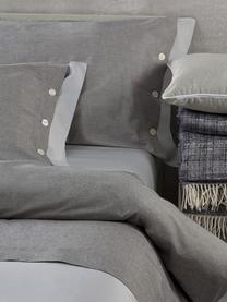 Set lenzuola in raso di cotone Charme, Grigio chiaro, grigio, 250 x 290 cm + 2 federe 50 x 80 cm x lenzuola 180 x 200 cm