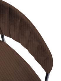 Chaises rembourrées en velours Belle, 2 pièces, Velours brun foncé, cadre noir, larg. 57 x prof. 54 cm