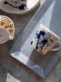 Servírovací talíř z porcelánu Pacific Blue, Porcelán, Bílá, tmavě modrá, Š 39 cm, V 19 cm