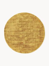 Tapis rond en viscose tissé main Jane, Jaune soleil, Ø 115 cm (taille S)