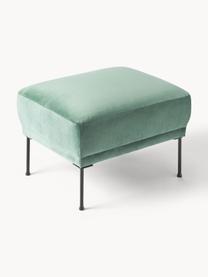 Sofa-Hocker Fluente aus Samt, Bezug: Samt (Hochwertiger Polyes, Gestell: Massives Kiefernholz, Füße: Metall, pulverbeschichtet, Samt Petrol, B 62 x T 50 cm