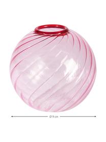 Kleine glazen vaas Spiral in roze, Glas, Roze, Ø 9 x H 9 cm