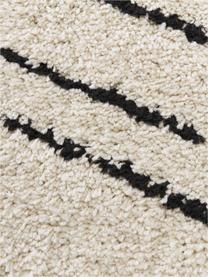 Tapis de couloir moelleux à poils longs Dunya, Beige, noir, larg. 80 x long. 250 cm