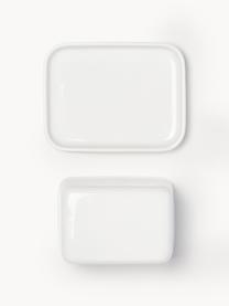 Porzellan-Butterdose Nessa, Hochwertiges Hartporzellan, glasiert, Off White, glänzend, B 17 x H 8 cm