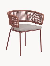Zahradní židle s výpletem Nadin, Starorůžová, Š 58 cm, H 48 cm
