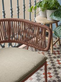 Krzesło ogrodowe z plecionym sznurkiem Nadin, Stelaż: metal ocynkowany i lakier, Tapicerka: poliester, Jasnobeżowa tkanina, koralowy, S 58 x G 48 cm