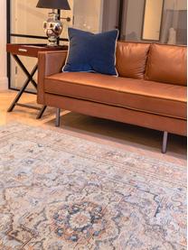 Rechthoekig vloerkleed Heritage in terracotta/blauw met kleurrijke ornamenten, Bovenzijde: 100% polyester, Onderzijde: katoen, Terracotta, blauw, multicolour, B 120 x L 170 cm (maat S)