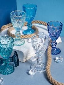 Vasos chupito con relive Shades, 6 uds., Vidrio, Tonos azules y turquesas transparente, Ø 5 x Al 11 cm, 45 ml