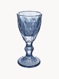 Borrelglaasjes Shades met structuurpatroon, set van 6, Glas, Blauw- en turquoise tinten, transparant, Ø 5 x H 11 cm, 45 ml