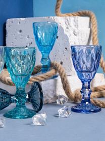 Borrelglaasjes Prisma Ocean met structuurpatroon, 6-delig, Glas, Blauw- en turquoise tinten, transparant, Ø 5 x H 11 cm, 40 ml