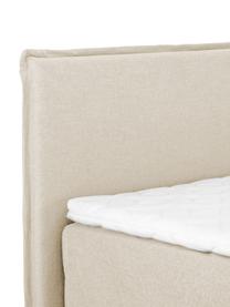 Letto boxspring premium Violet, Materasso: a molle insacchettate a 7, Piedini: legno di faggio massiccio, Beige, 200 x 200