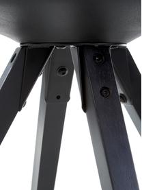 Esszimmerstühle Elin mit gepolsteter Sitzfläche in Schwarz, 2 Stück, Sitzfläche: Kunstleder (Polyurethan) , Sitzschale: Kunststoff, Beine: Gummibaumholz, lackiert, Schwarz, B 49 x T 42 cm