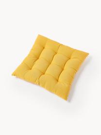 Coussins d'assise en coton Ava, 2 pièces, Jaune moutarde, larg. 40 x long. 40 cm