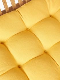 Coussins d'assise en coton Ava, 2 pièces, Jaune moutarde, larg. 40 x long. 40 cm
