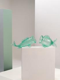 Mundgeblasene Aufbewahrungsdose Fish, Glas, mundgeblasen, Mintgrün, transparent, B 48 x H 20 cm