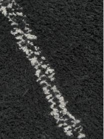 Passatoia in cotone taftata a mano con motivo a zigzag e frange Asisa, Nero, Larg. 80 x Lung. 250 cm