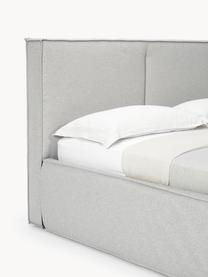 Gestoffeerd bed Dream met opbergruimte, Bekleding: polyester (gestructureerd, Frame: massief grenenhout en pla, Geweven stof lichtgrijs, B 160 x L 200 cm